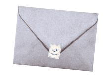 An envelope with a stamp showing the CLARIN logo