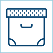 The depositing service logo: An archiving box icon