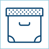 The depositing service logo: An archiving box icon